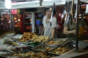Tasty treats for breakfast in the Singapore market.