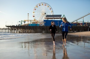 Loews Santa Monica- jogging on the beach